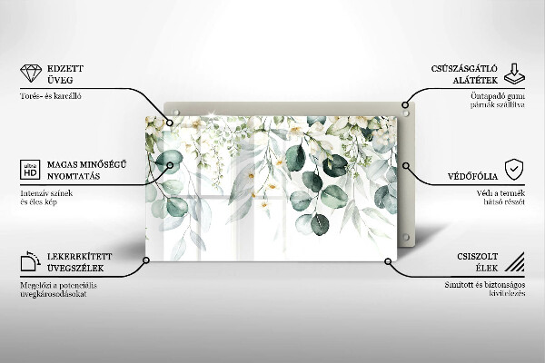 Sklo za sporák Akvarel rostliny