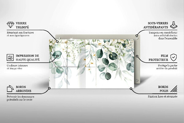 Sklo za sporák Akvarel rostliny