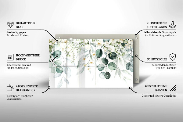 Sklo za sporák Akvarel rostliny