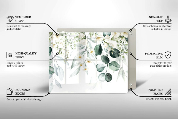 Sklo za sporák Akvarel rostliny