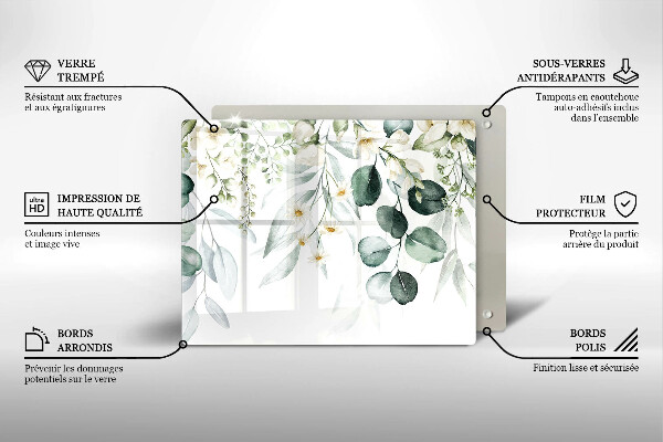 Sklo za sporák Akvarel rostliny