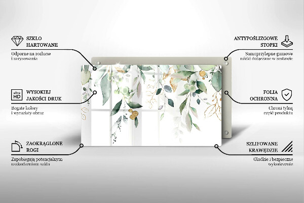 Sklo za sporák Akvarel listy