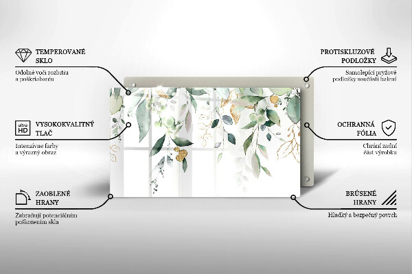 Sklo za sporák Akvarel listy