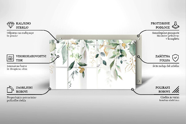 Sklo za sporák Akvarel listy