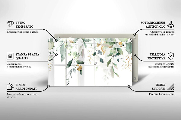 Sklo za sporák Akvarel listy