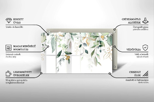 Sklo za sporák Akvarel listy