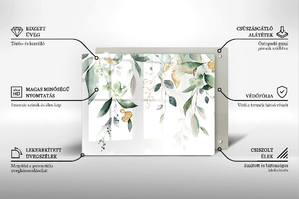 Sklo za sporák Akvarel listy