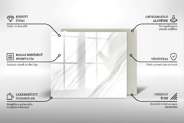 Sklo za varnou desku Jemný mramor