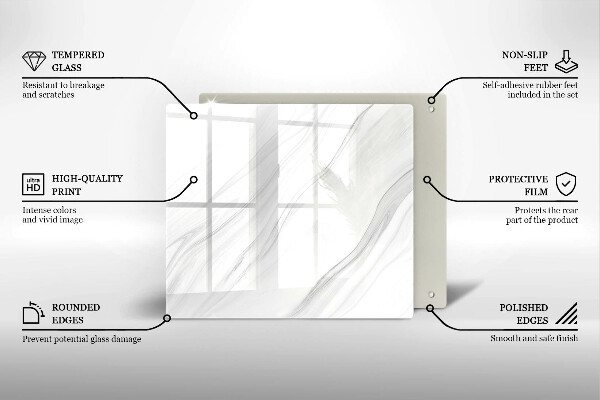 Sklo za varnou desku Jemný mramor