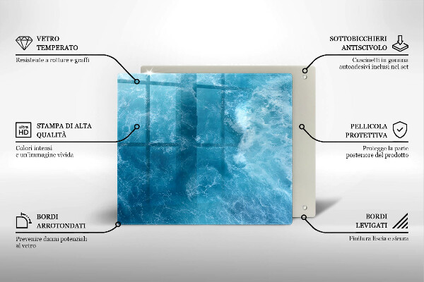 Sklo za varnou desku Modrá voda