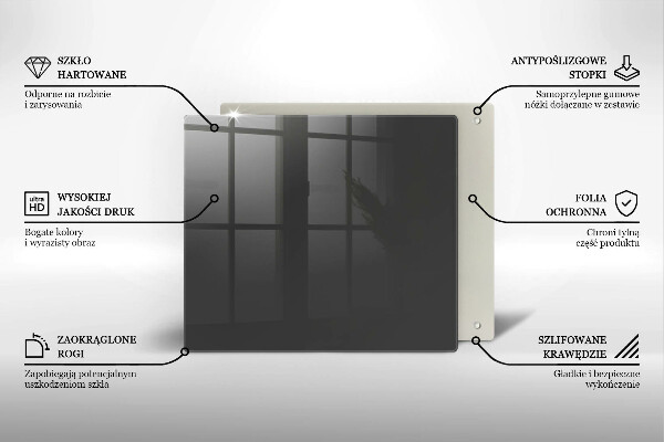 Sklo za varnou desku Šedá barva