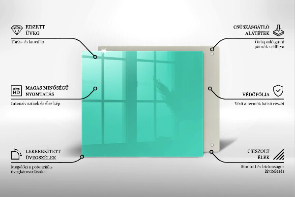 Sklo za varnou desku Zelená barva