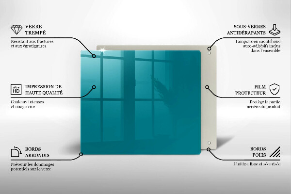 Sklo za varnou desku Tyrkysový