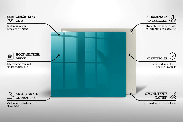 Sklo za varnou desku Tyrkysový