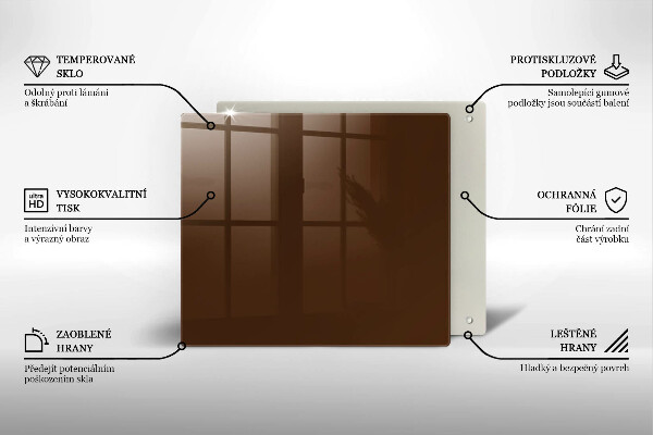 Sklo za varnou desku Hnědá barva
