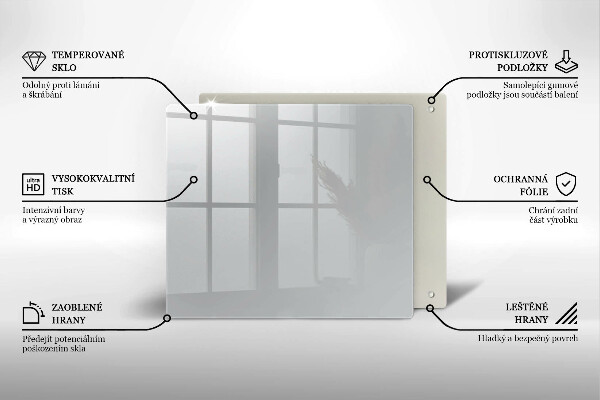 Sklo za varnou desku Šedá barva