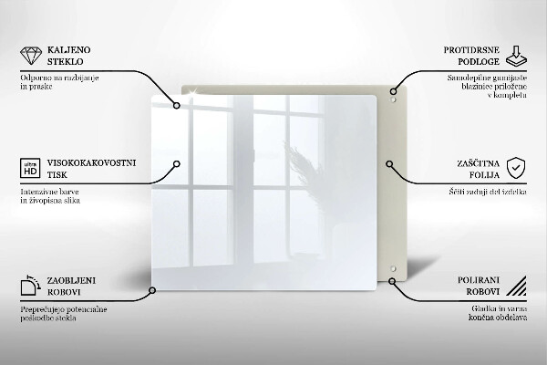 Sklo za varnou desku Bílá barva