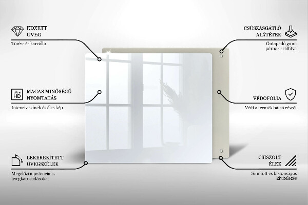 Sklo za varnou desku Bílá barva