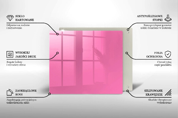 Sklo za varnou desku Růžová barva