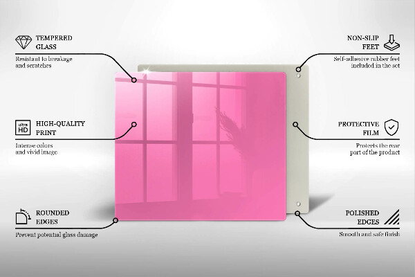 Sklo za varnou desku Růžová barva