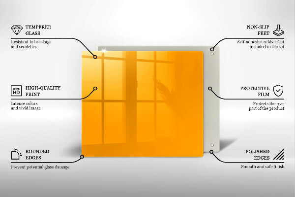 Sklo za varnou desku Tmavě žlutá barva