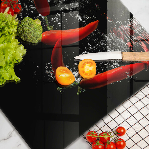 Sklo za varnou desku Chilli papričky ve vodě