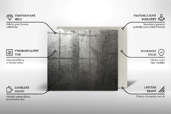 Sklo za varnou desku Kovová textura