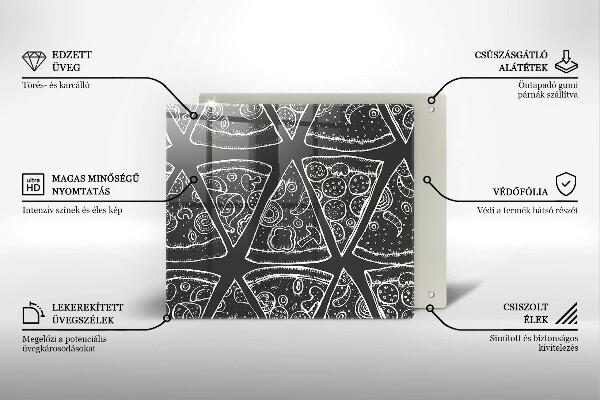 Sklo za varnou desku Pizza ilustrace