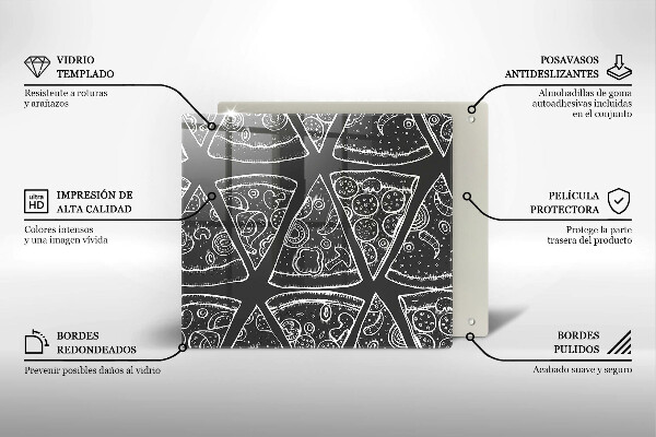 Sklo za varnou desku Pizza ilustrace