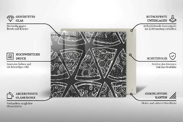 Sklo za varnou desku Pizza ilustrace