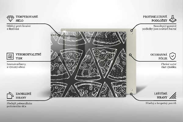 Sklo za varnou desku Pizza ilustrace