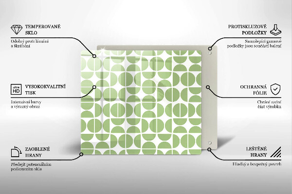 Sklo za varnou desku Vzor boho tvarů