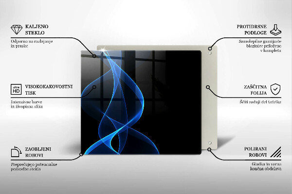 Sklo za varnou desku Modré čáry kouře
