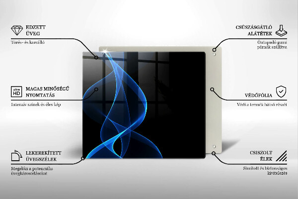 Sklo za varnou desku Modré čáry kouře
