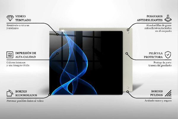 Sklo za varnou desku Modré čáry kouře