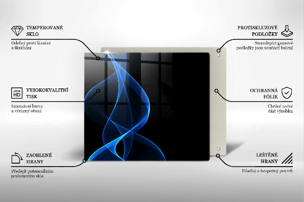 Sklo za varnou desku Modré čáry kouře