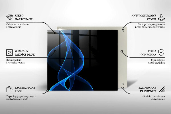 Sklo za varnou desku Modré čáry kouře