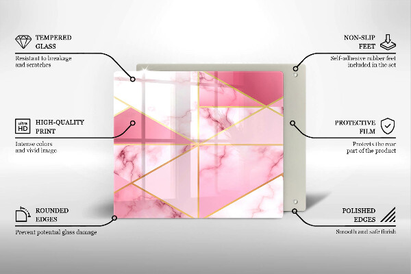 Sklo za varnou desku Geometrický mramor