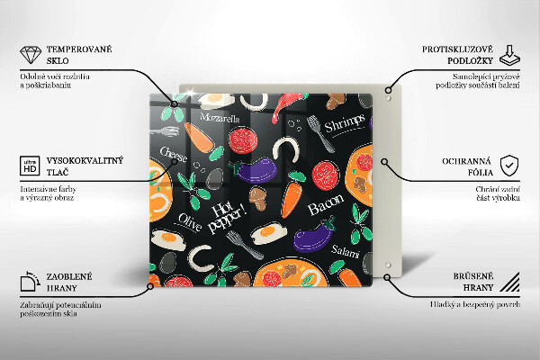 Sklo za varnou desku Jídlo ilustrace