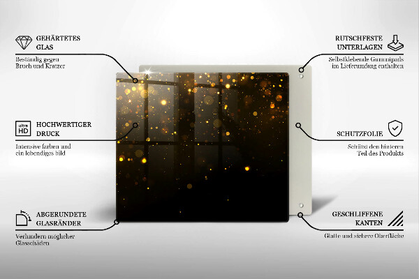 Sklo za varnou desku Zlaté třpytky