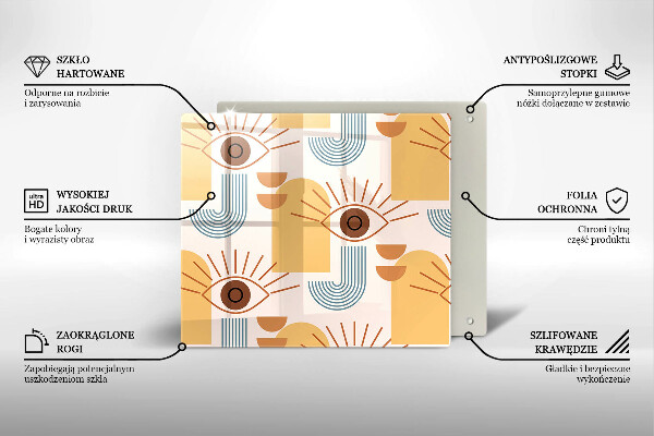 Sklo za varnou desku Boho vzor očí