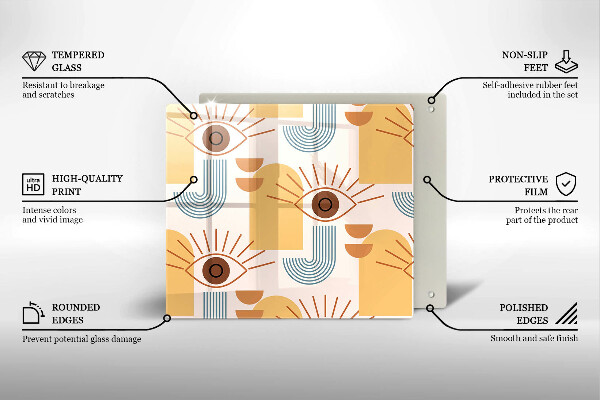 Sklo za varnou desku Boho vzor očí