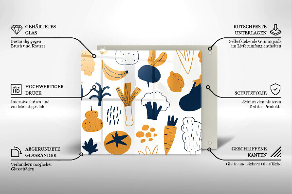 Sklo za varnou desku Jídlo ilustrace