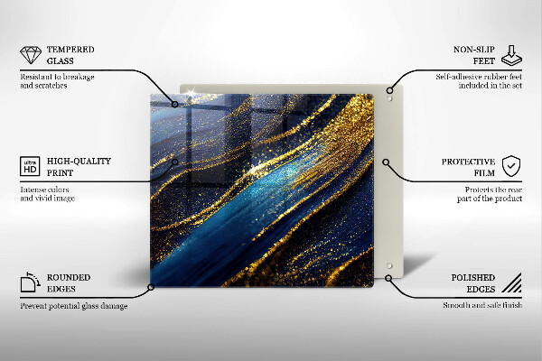 Sklo za varnou desku Námořnická modrá abstrakce