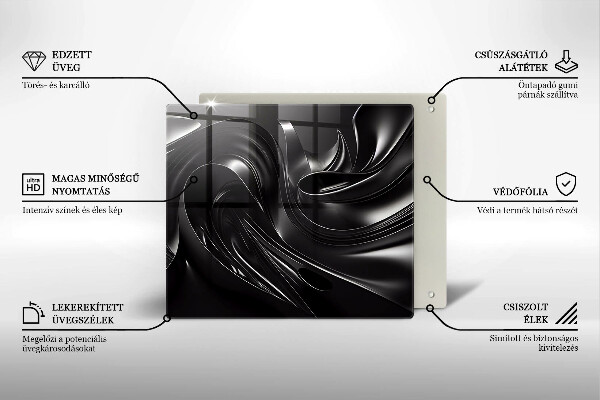 Sklo za varnou desku Abstraktní černá hmota