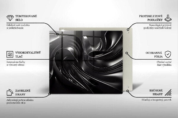 Sklo za varnou desku Abstraktní černá hmota