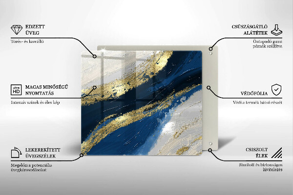 Sklo za varnou desku Textura se zlatem