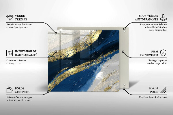 Sklo za varnou desku Textura se zlatem
