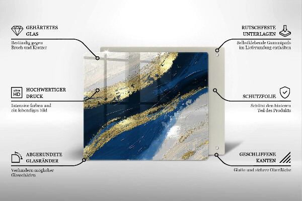 Sklo za varnou desku Textura se zlatem