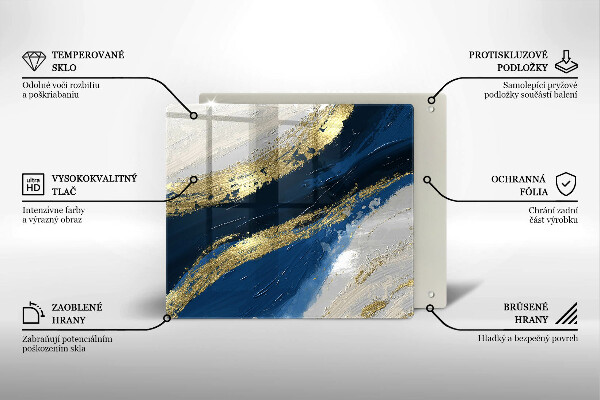 Sklo za varnou desku Textura se zlatem